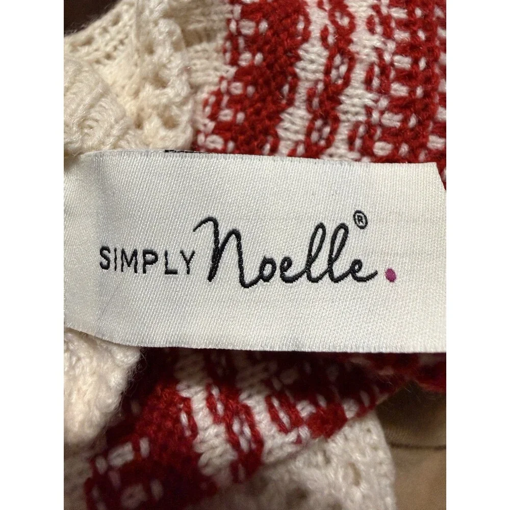 Simply Noelle Wrist Warmers Red Ivory Knit Fingerless Gloves Buttons NWT